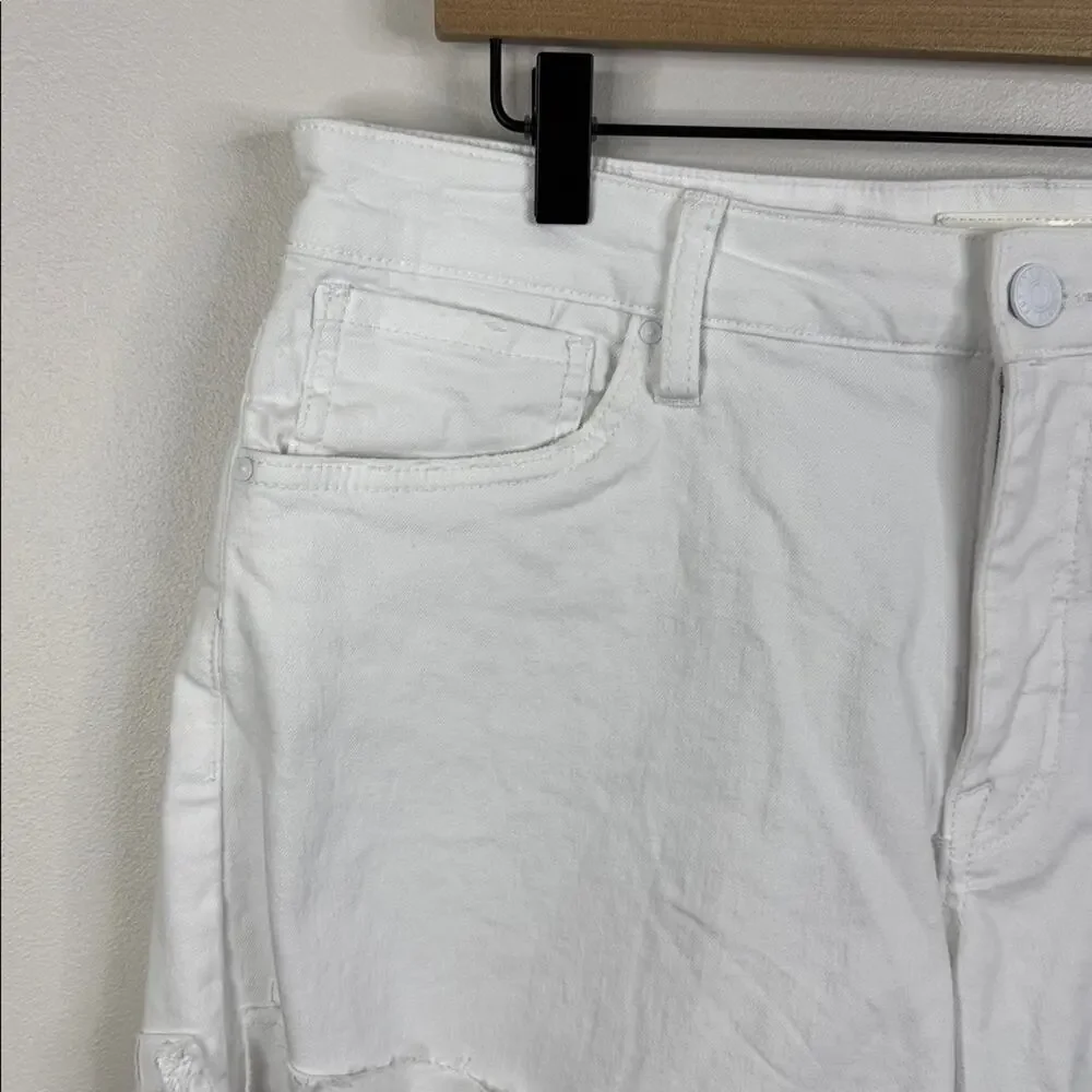 Kut from the Kloth Jane High Rise White Jean Shorts Size 12 NWT Stretch Denim